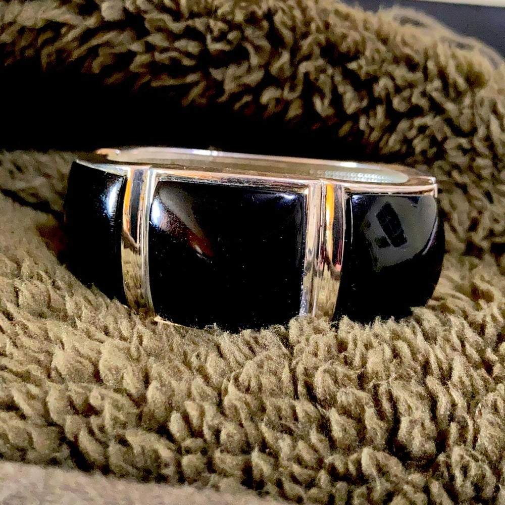 Onyx & silver bracelet